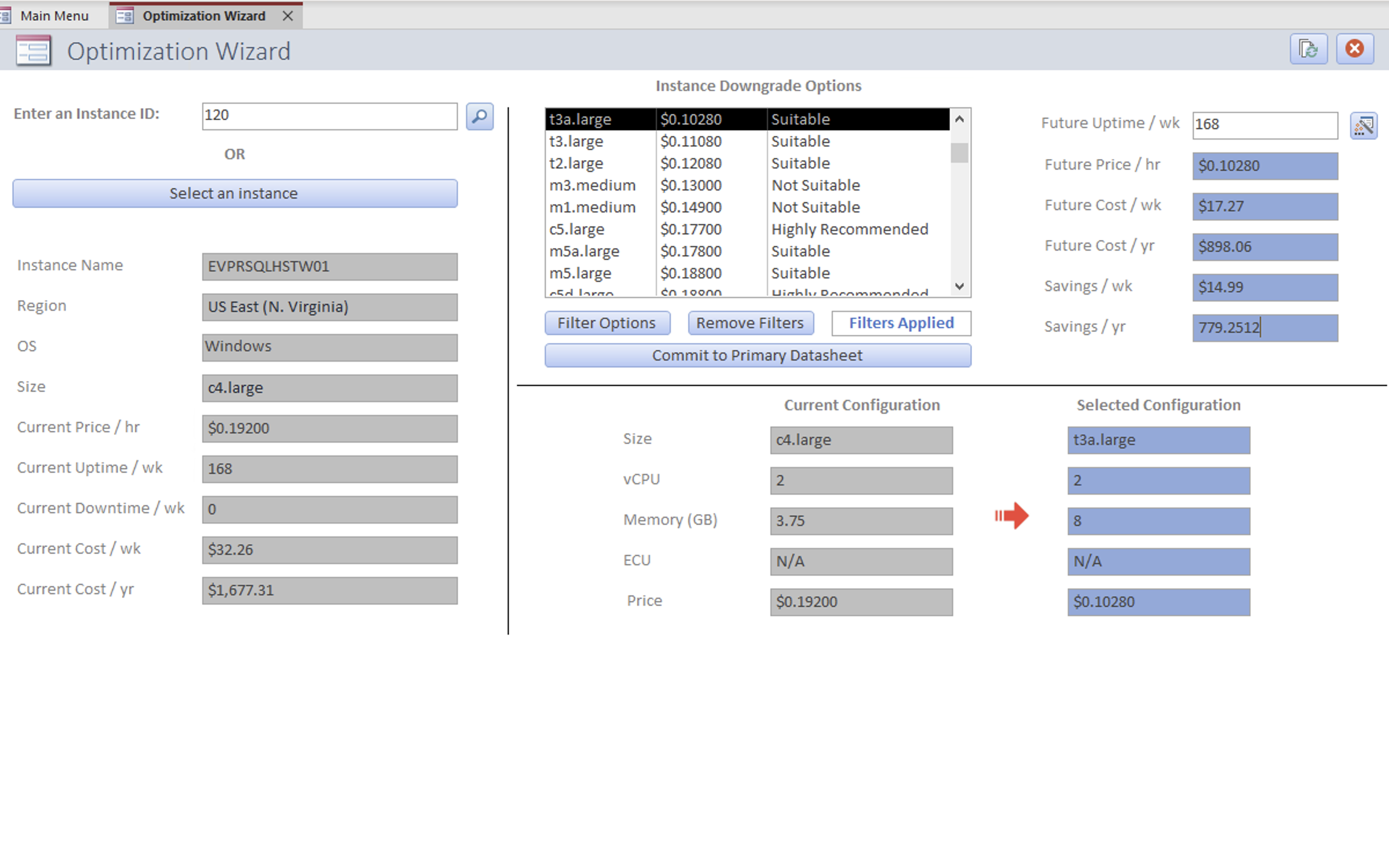 EC2 Optimizer on a laptop