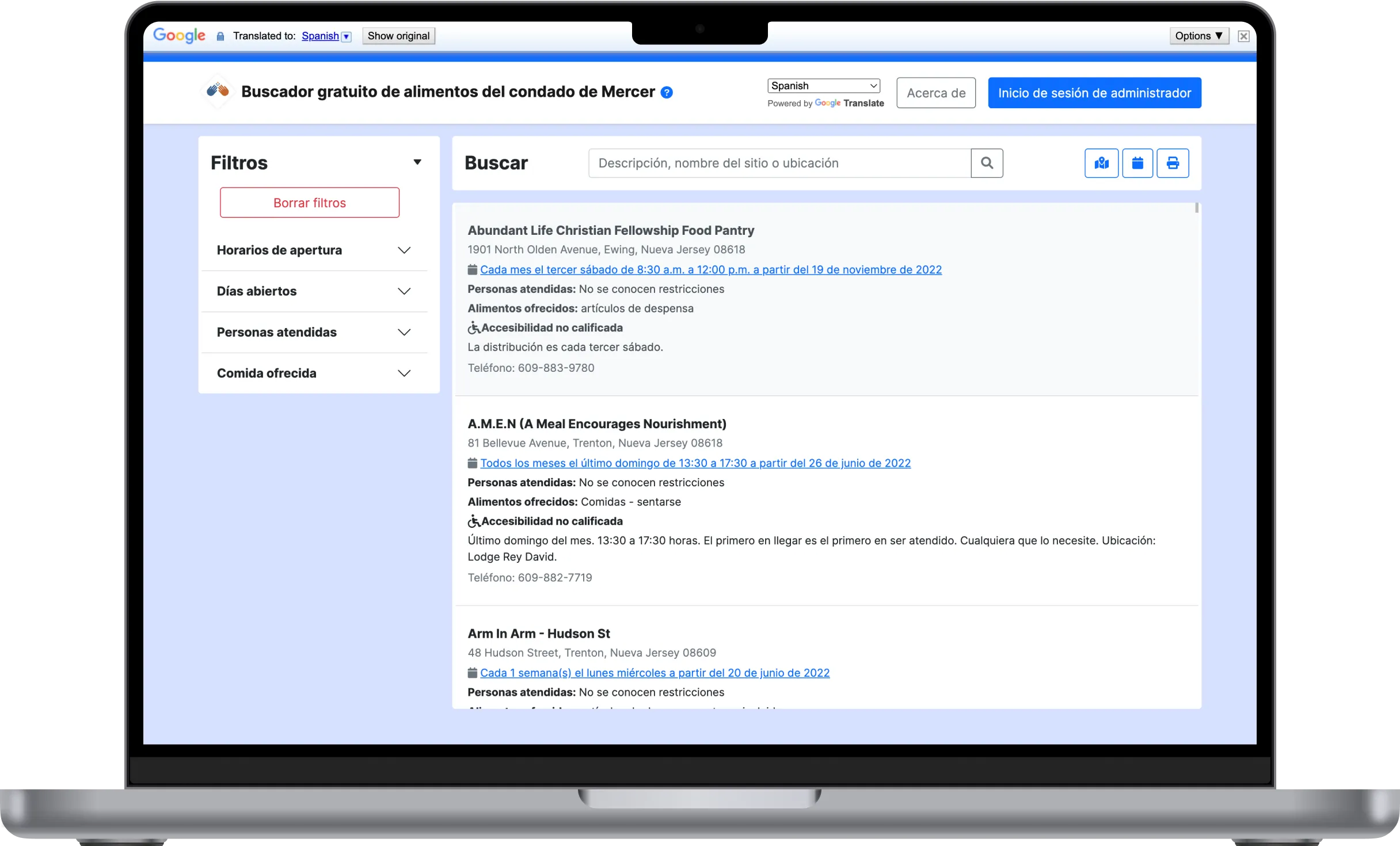 Resource information translated with Google Translate